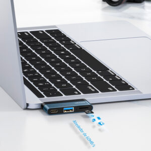 Adaptador Type-c Mini Hub A Type-c+usb3.0+microsd Gris Oscuro Para Apple - Imagen 2