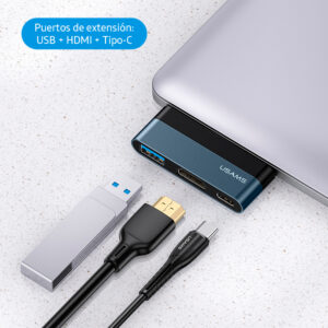 Adaptador Type-C Mini HUB a  Type-C + USB 3.0 + HDMI - Imagen 3