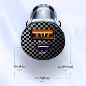Cargador de auto C25 QC+PD 42.5W Negro - Imagen 3