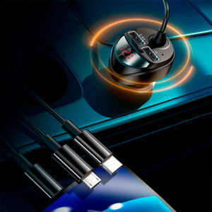 Cargador Celular para Auto USB Dual 3.4A + Cable Resorte 3 en 1 - Imagen 2