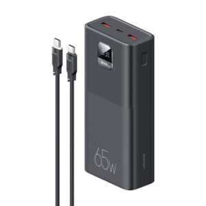 Bateria portatil 30,000 mAh QC3.0 & PD 65W + Cable Type-C a Type-C PD 100W 1.2m Negro - Imagen 1