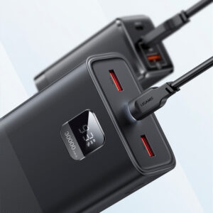 Bateria portatil 30,000 mAh QC3.0 & PD 65W + Cable Type-C a Type-C PD 100W 1.2m Negro - Imagen 3