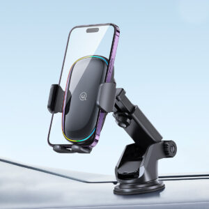 Cargador para Auto Inalambrico con soporte y luz 15W Negro - Imagen 2