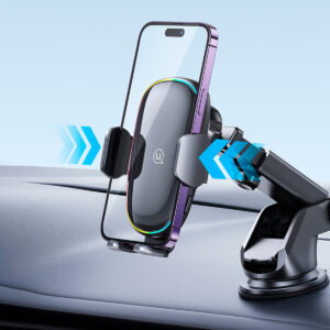 Cargador para Auto Inalambrico con soporte y luz 15W Negro - Imagen 3