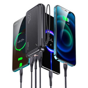 Bateria portatil 20,000 mAh QC3.0 + PD 22.5W con cinta Negro - Imagen 2