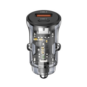 Cargador para Auto USB + Type-c 30W C32 Negro - Imagen 1