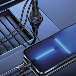 Cargador para Auto USB + Type-c 30W C32 Negro - Imagen 2