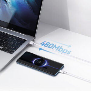 Cable Celular Type-C a USB 3A 0.5m U84 Blanco - Imagen 2