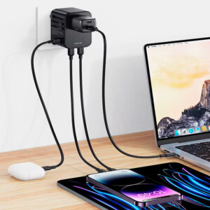 Cargador Universal 4en1 Type-C Dual + USB 65W Negro - Imagen 2
