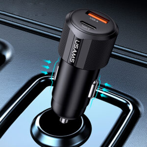 Cargador Auto USB + Tipo-C 60W Negro - Imagen 3
