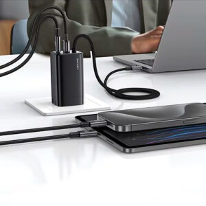 Cargador Pared 65W con Cable Tipo-C + USB + Tipo-C - Imagen 3