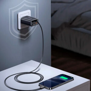 Cargador Pared 30W con Cable Tipo-C Retráctil + USB + Tipo-C - Imagen 4